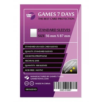 Протектори для карт Games7Days 56x87 мм Standart 100шт