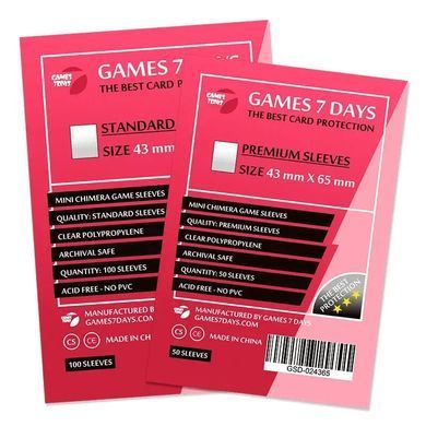 Протекторы Games7Days (43 х 65 мм) Premium Mini Chimera (50 шт)